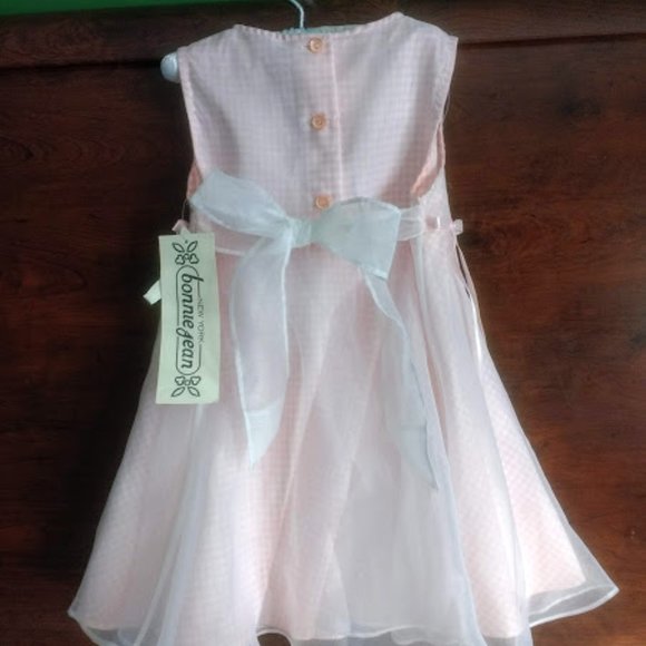 Sweet Pink Dress with Flowers and Ribbon - Picture 4 of 7